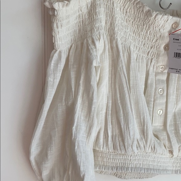 NWT Free People Dancing Til Dawn Off The Shoulder Crop Top XS - Picture 6 of 9